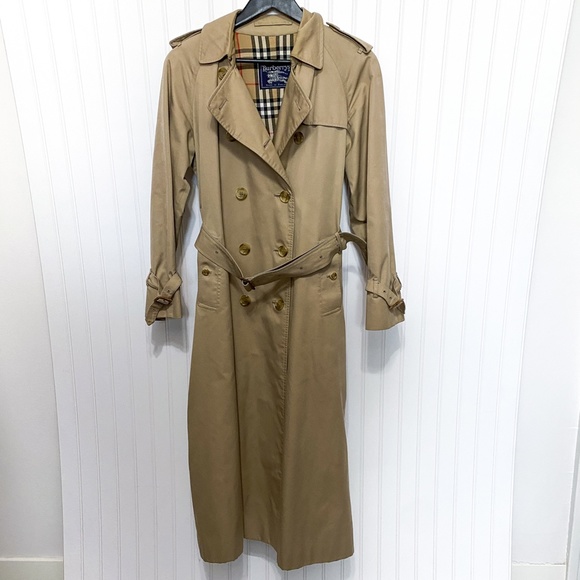 Vintage 1980s Burberry (Burberry's) Nova Check Lined Double Breasted Trench Coat
